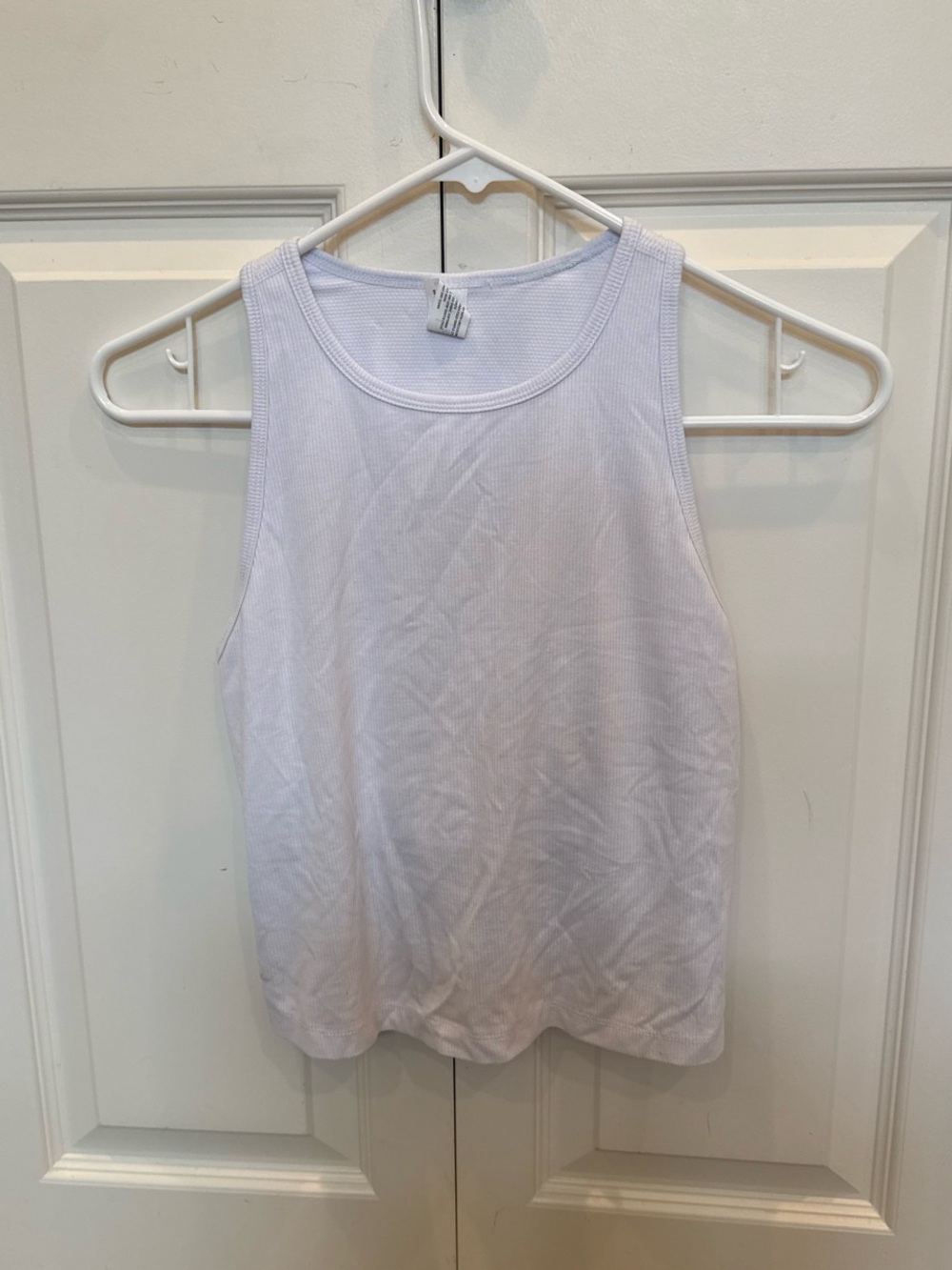 Yogalicious White Ribbed Muscle Tank Top